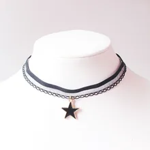 

Wholesale 2017 fashion trendy sexy hollow flower pendant water drop chokers necklace collar Jewellry women jewelry