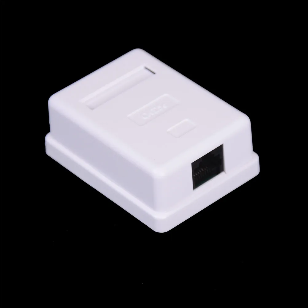 RJ45 Wall Coupler Jack Adapter RJ45 8P8C UTP Unshielded Single Port Desktop Mount Box 6x5x2cm