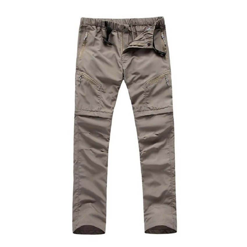 Khaki Уличные быстросохнущие походные брюки съемные с короткими спортивные Homme штаны рыболовные Afritsbroek горный туризм Охота тактические брюки - Цвет: Khaki