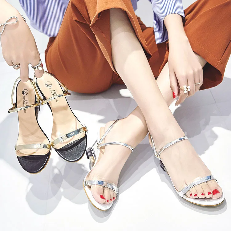 

Women's Sandals Crystal Transparent Slope Toes Clothes Women's Shoes