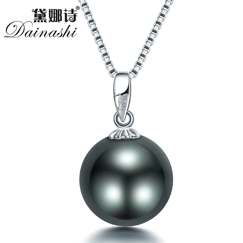 

Dainashi Natural Black Pearls Necklace Natural Gemstone Pendant Necklace S925 Silver Elegant Women Party Jewelry Best Gift