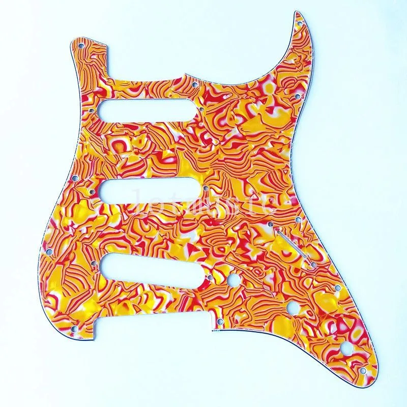 4шт 3 ply красный и желтый раковины гитара накладка для Fender strat в запасные части