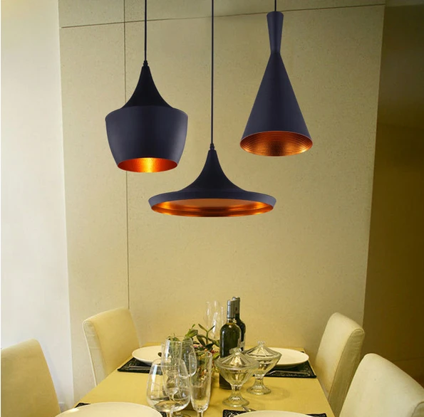 Black/White 3 Pieces/Set Metal Pedant Lights by Famous Nordic Designer Pendant Lamp Gold Inside