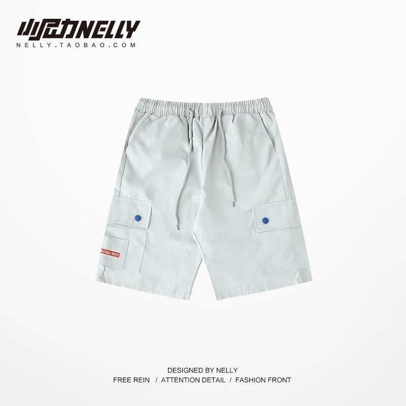 NELLY летние английские однотонные тактические шорты мужские повседневные шорты с карманами в стиле милитари