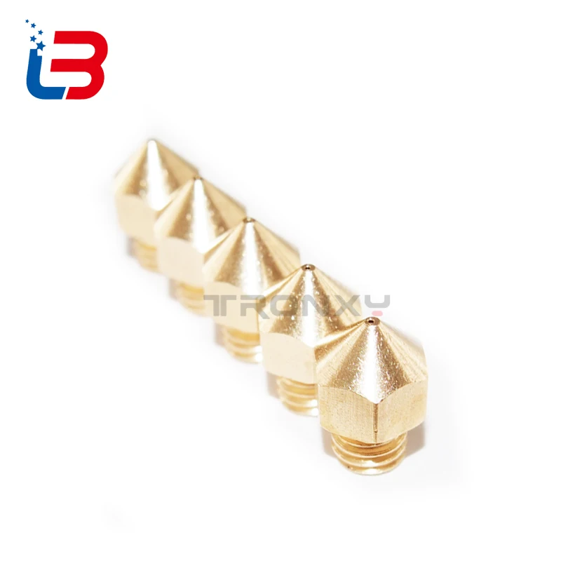 Tronxy 3D طابعة فوهة نحاسية مع 3D طابعة الطارد فوهة حجم 0.2mm 0.3mm 0.4mm