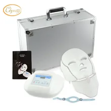 3 цвета Фотон светодиодный инфракрасный уход за кожей шеи маска микротоковый массажер омоложение омолаживающий Красота терапия маски