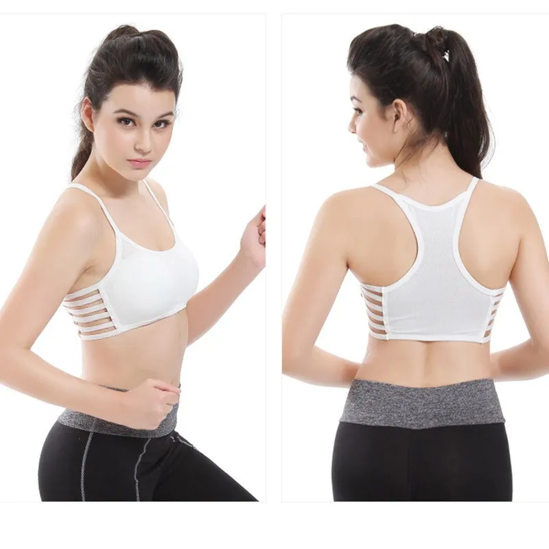 Women Cotton Stretch Athletic Vest Gym Fitness Sports No Rims 1/4 Cup Padded Colorful Plus Size Outdoor Summer Style Yoga Bra