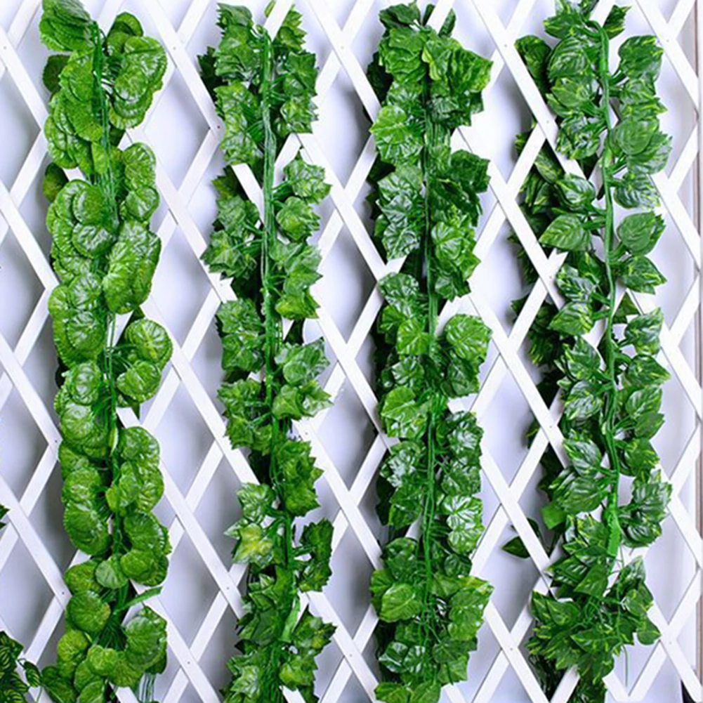 

2M Simulation Plants Green Ivy Leaf Fake Grape Vine Artificial Flower String Foliage Leaves Home Wedding Garden Decoration