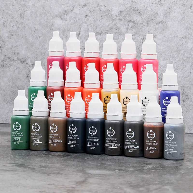 

Tattoo Ink Set 23 PCS Microblading Permanent Makeup 15ml Cosmetic Pigments 23 Colors Tattoo Ink for Eyebrow Body Makeup