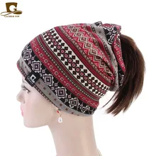 Новинка, женские шапочки, шарф-глушитель, шапка двойного назначения, конский хвост, шапка-тюрбан, шапки для мужчин, модные, повседневные, мягкие, с принтом, унисекс, шапки