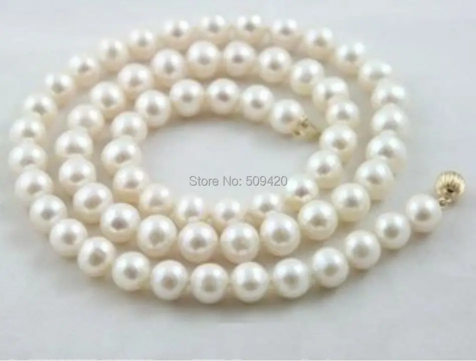

Free Shipping >>>8-9MM White Akoya Pearl Necklace AAA 18
