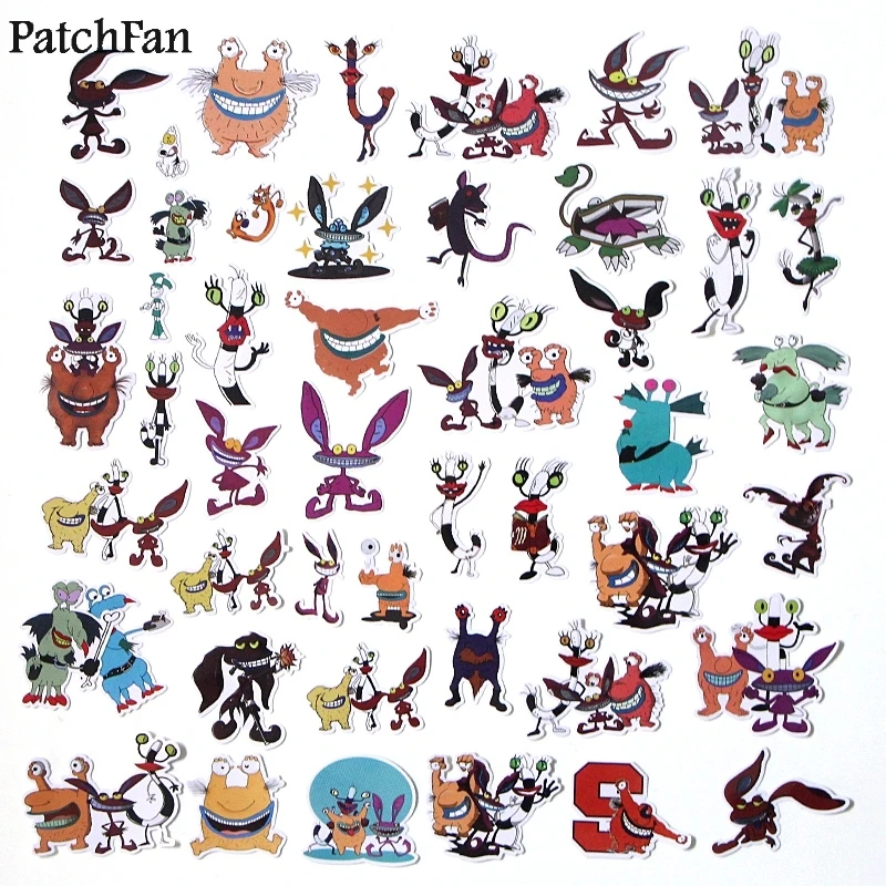 12 компл./лот patchfan 42 шт./компл. Aaahh настоящими монстрами из мультфильмов игрушка наклейки для скрапбукинга ноутбук телефон Ноутбук наклейка Стикеры A1700
