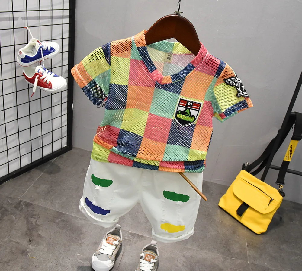 Summer Style Baby Costume Set Infant baby T-Shirt and Shorts Boy Suit 2-7Years Kids Outfit | Детская одежда и обувь
