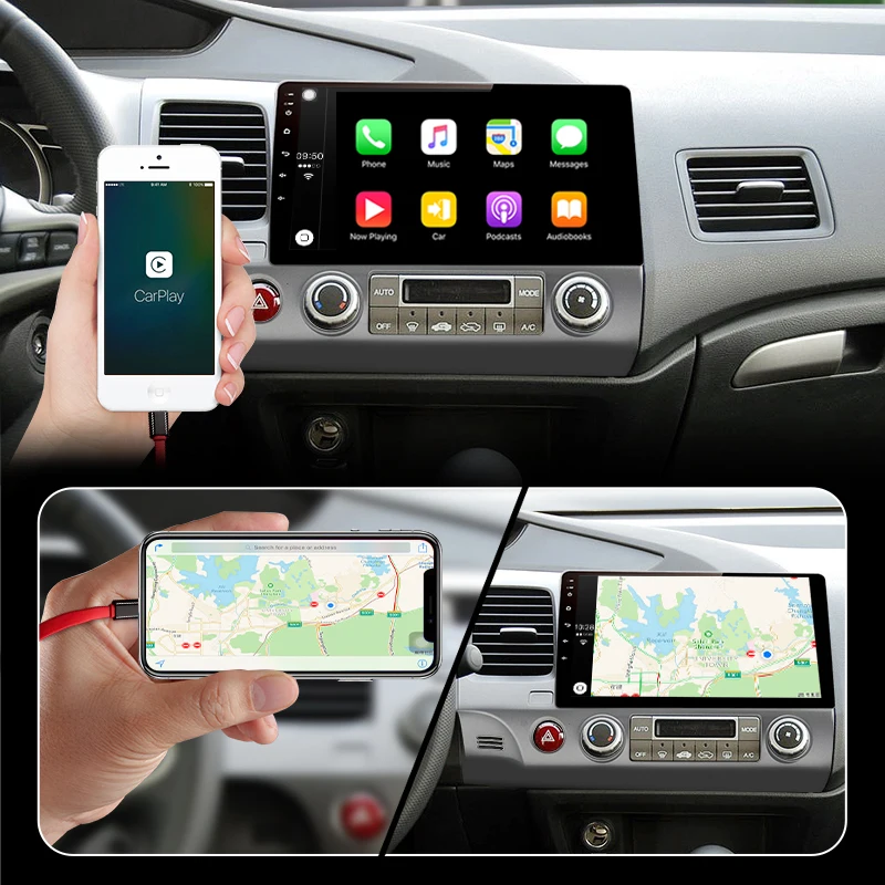 Junsun V1 pro 4G+ 64G CarPlay Android 9,0 DSP для Honda Civic 2006-2011 Автомобильный Радио Мультимедийный видео плеер gps RDS 2 din dvd