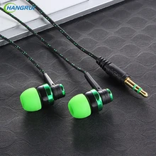 Hangrui MP3 MP4 проводки сабвуфер наушники уха Плетеный из бечёвки Провода ткань, веревка ушной Шум Изолирующие наушников для IPhone телефоны