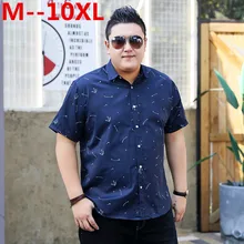 10XL 8XL 6XL 5XL 4XL новые хлопковые летние свободные повседневные рубашки с коротким рукавом полосатая рубашка для мужчин рубашки для мужчин chemise homme