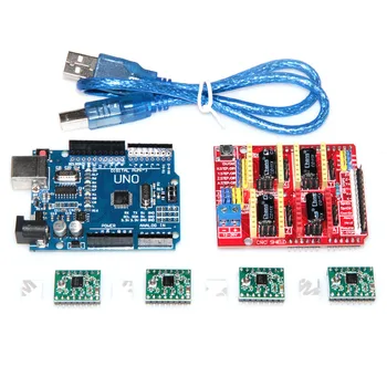

cnc shield v3 engraving machine 3D Printer+ 4pcs A4988 driver expansion board + UNO R3 with USB cable
