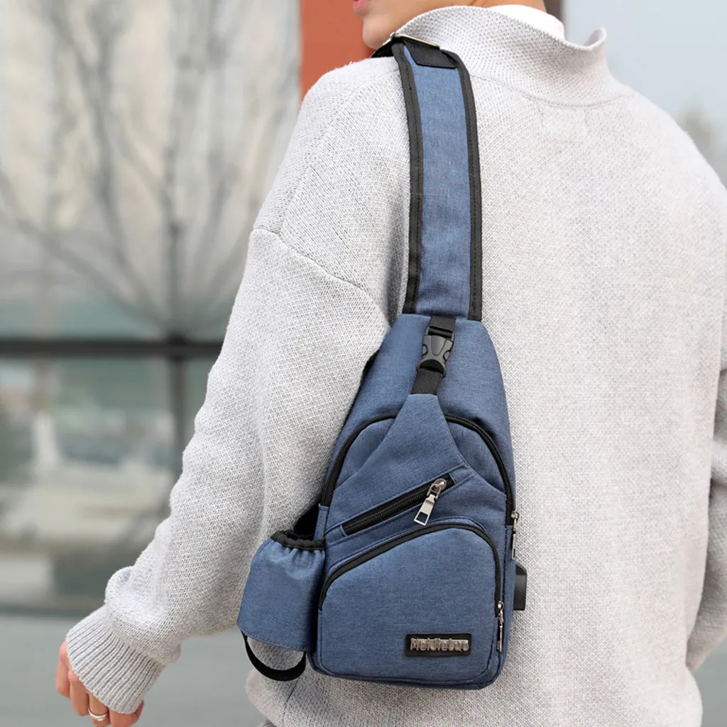 Мужская маленькая нагрудная сумка для путешествий, походная сумка через плечо для зарядки груди, модная дорожная сумка, многофункциональная сумка-мессенджер, 6,41