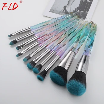 

FLD 10Pcs Makeup Brush Set Foundation Blush Brushes Eyeliner Eyebrow Concealer Brush Set Makeup Tool Kit Cosmetic Kit