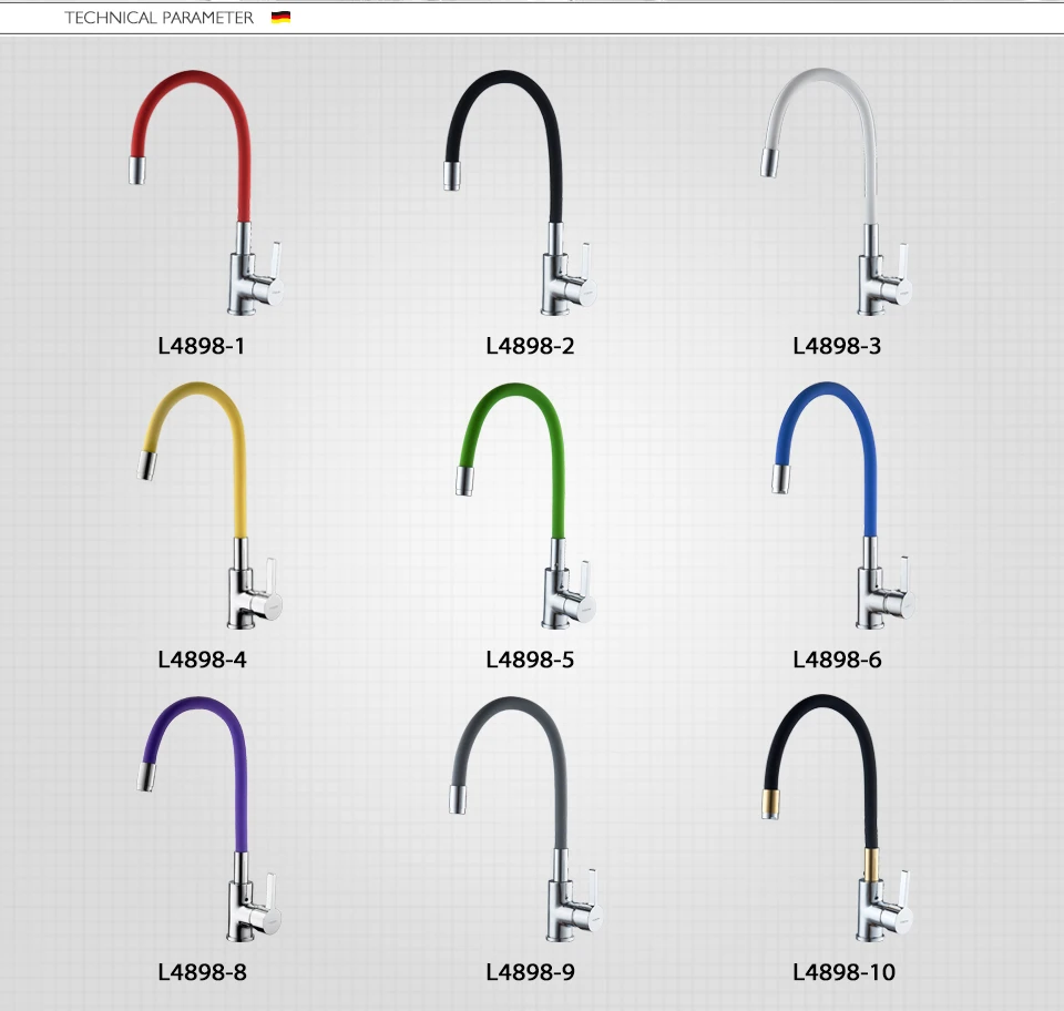 LEDEME Brass Kitchen Faucets Hot And Cold and Water Faucets Chrome Basin Sink Square Tap Mixers Kitchen Faucet L4898