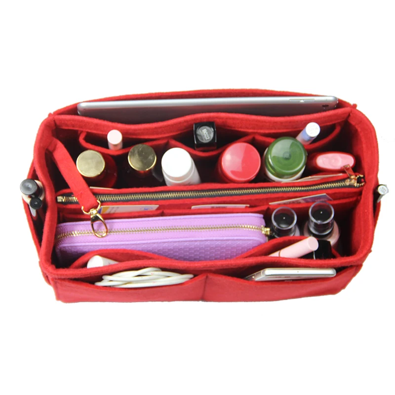 Speedy 30 Organizer] Felt Purse Insert with Middle Zip Pouch, Customi