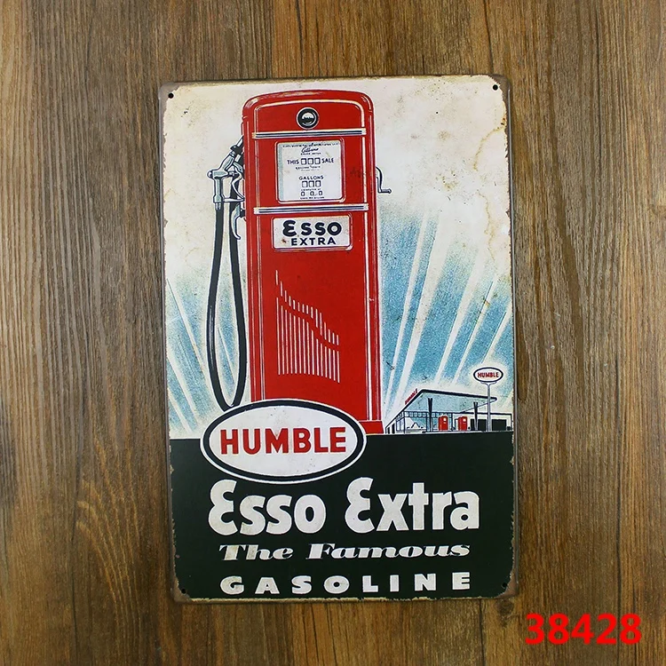 THE FAMOUS GASOLINE Vintage Tin Signs Retro Metal Plate Painting Wall