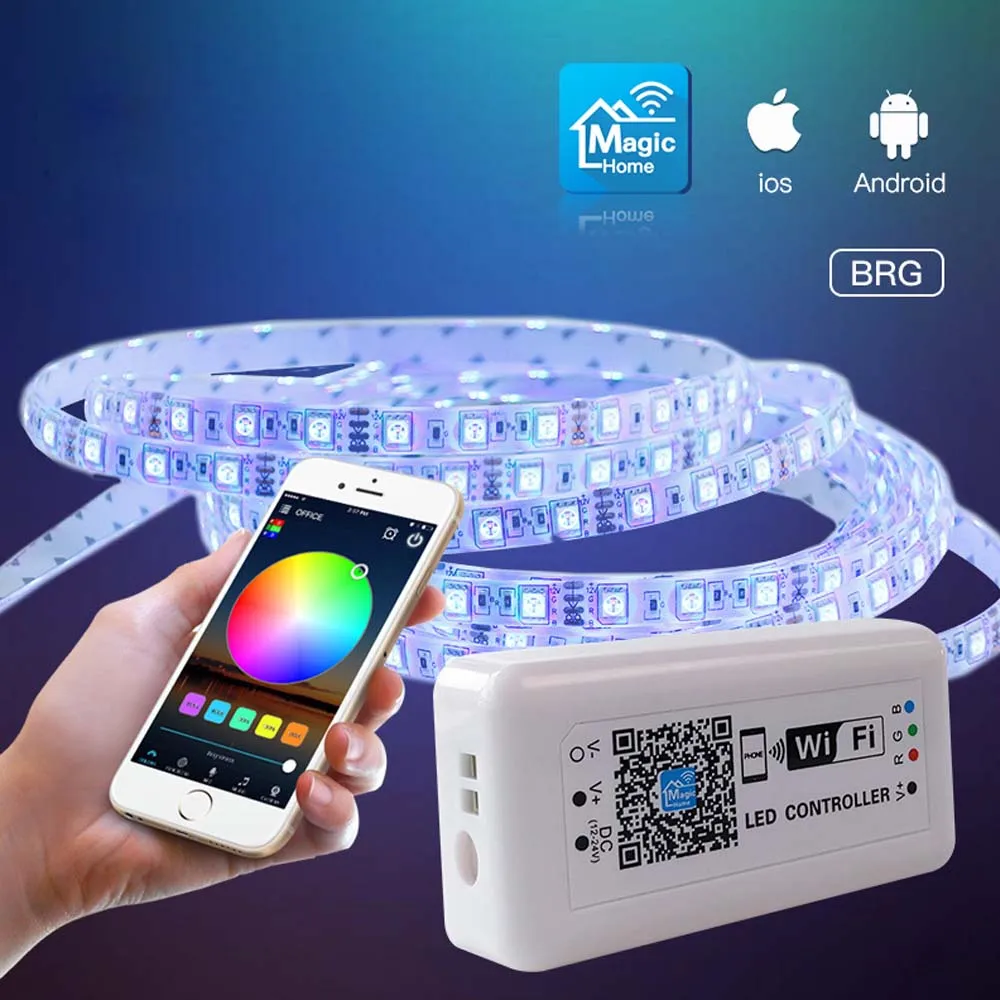 24 В DC 12 В светодиодный wifi RGB драйвер для 2835 SMD 5050 RGB полосы света применение на IOS и Android мобильный wifi RGB светодиодный контроллер