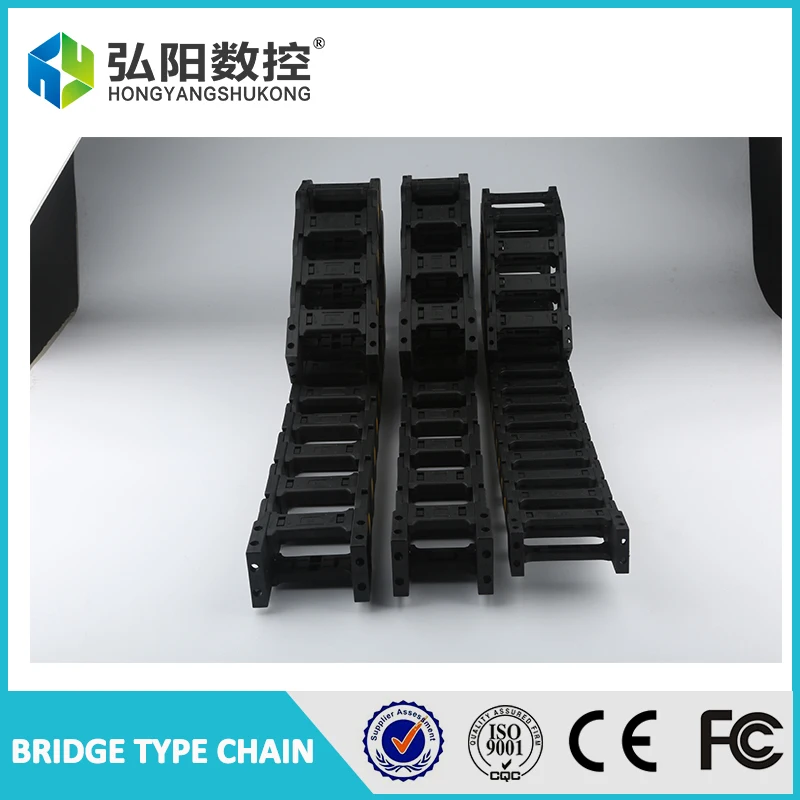 케이블 드래그 체인 와이어 캐리어 35x50mm 35x60mm 35x75mm 35*100mm 엔드 커넥터가 있는 드래그 링크 플라스틱 견인선 CNC 라우터 1M
