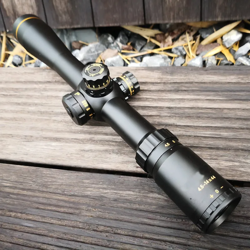 

OPTICS 4.5-14X44 FFP 30mm Tactical Riflescope For Airsoft Gun Caza Two Kinds of Reticles First Focal Plane