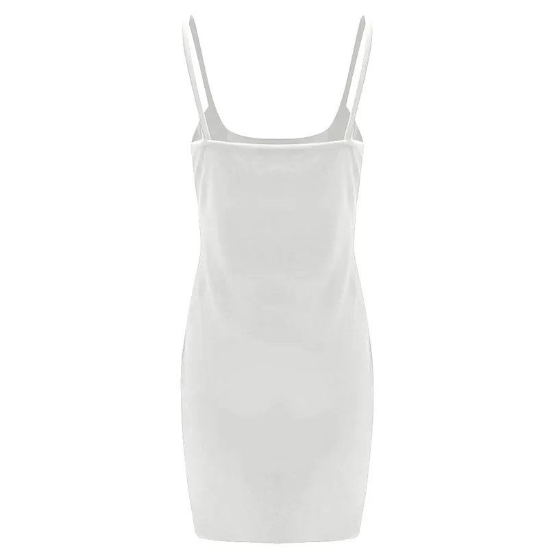 Solid Mini Dress Strap Sexy Dress Sleeveless Party Dress Slim Summer Dress Elegant Bodycon Dresses Casual Vestido 40DC241
