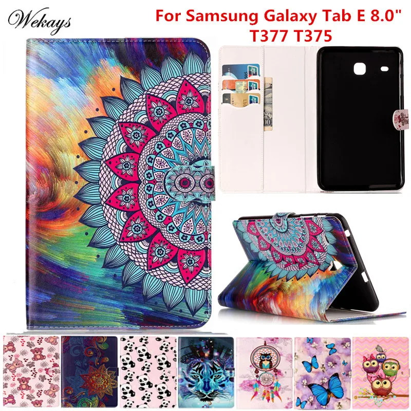 Чехол Wekays для Galaxy Tab E 8 0 дюйма мультяшный кожаный чехол планшета Samsung T377 T375 детский
