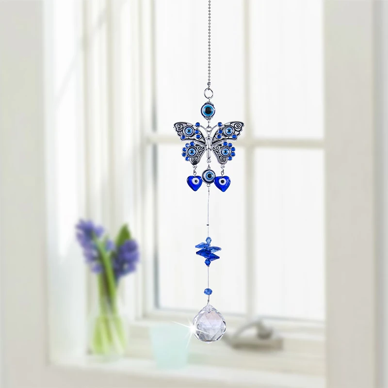 H& D турецкий синий сглаза бабочка Декор настенный Suncatcher для домашнего декора защита на удачу благословение подарок на новоселье
