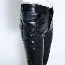 #2210 elastische lederhose herbst winter 2017 dicke kunstleder jeans männer mode koreanischen männer jogger hosen hip hop hosen