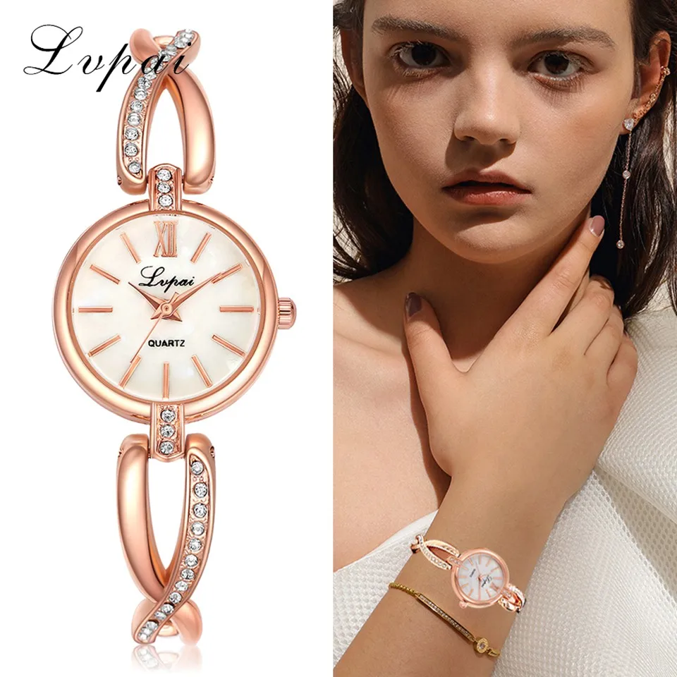 

Lvpai Brand Luxury Bracelet Women Dress Watches Fashion Quartz Crystal Watches Ladies Casual Dress Sport WristWatch