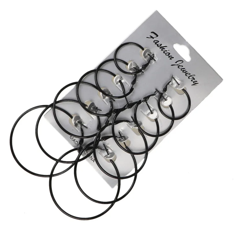 

6PC Earrings Fashion Simple Stylish Punk Exaggerated Large Earrings Ladies Jewelry Oorbellen Voor Vrouwen 30AP19