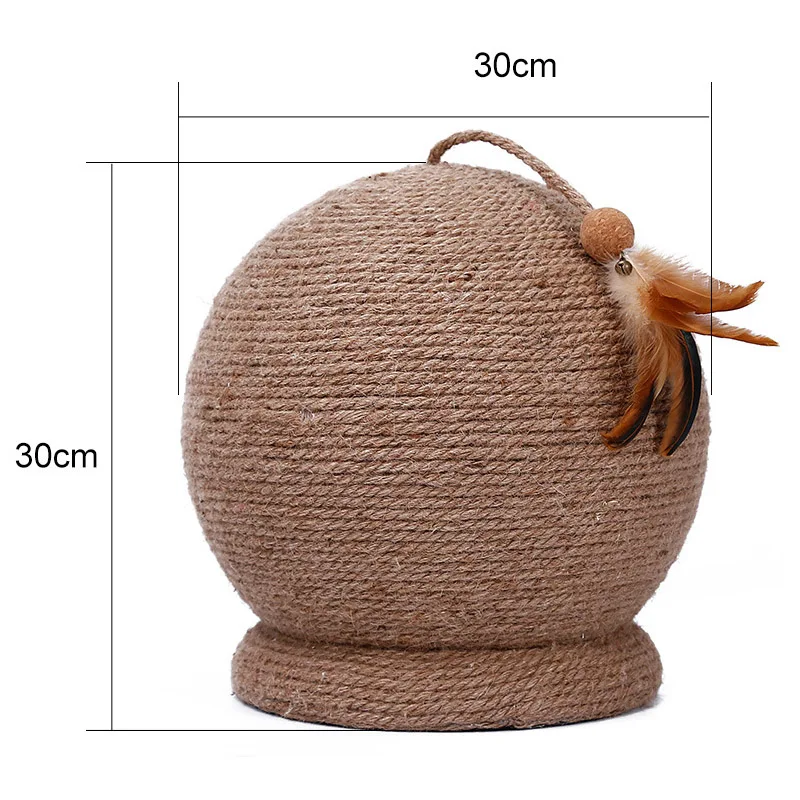 

Pet Cat Large Corrugated Sisal Claws Scratching Post Round Board Ball Toy LXY9