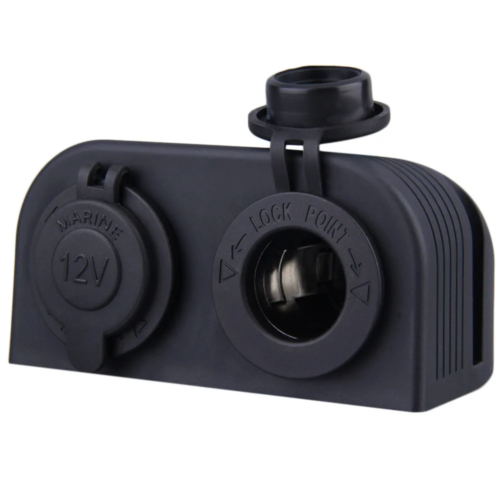 Newest Dual Hole Car Cigarette Lighter Socket With Tent Base With Waterproof Cover.Cigarette