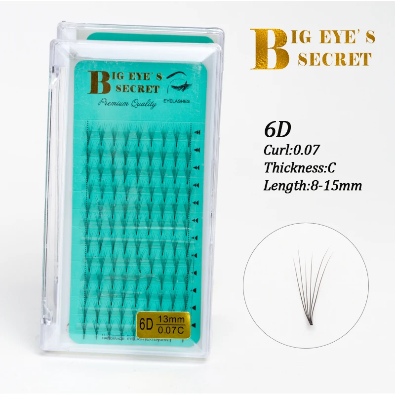 Ресницы для наращивания Big eye's secret 6D готовые ресницы увеличения объема без узла