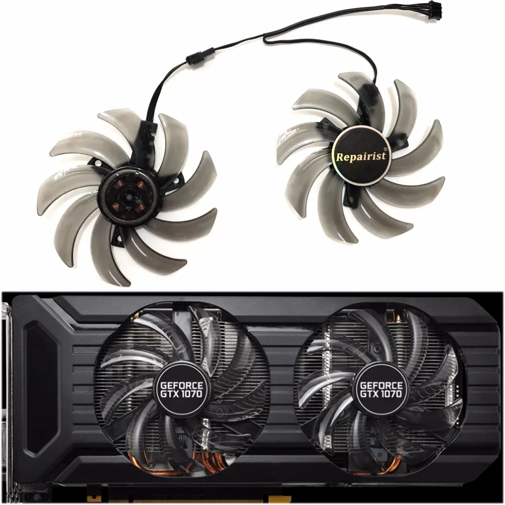 Вентилятор Охлаждения видеокарты GTX1080/1070Ti/1060 GPU VGA для Palit GeForce GTX 1080 GTX1070Ti GTX1060 Dual
