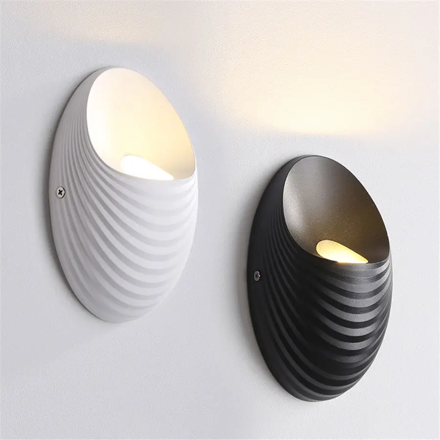 

nordic modern Egg type ripple wall lamp for living room study aisle Minimalism bedroom lamp loft home deco led stairs wall light