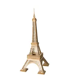 Surwish 3D DIY собраны деревянные живопись пара стволовых игрушки-Эйфелева башня