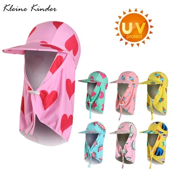 

Children's Swimming Cap Summer UPF 50+ UV Protection Beach Bonnet Sun Hat Neck Ear Cover Flap Cap Adjustable Kids Sunscreen Cap