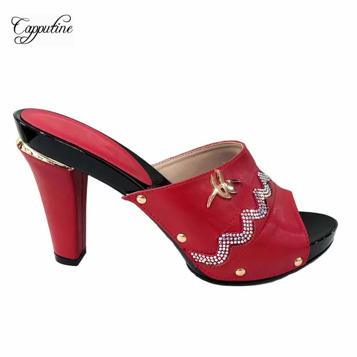 

New arrival red African high heel sandal shoes for wedding/party 2083-1 heel height 12cm, many color