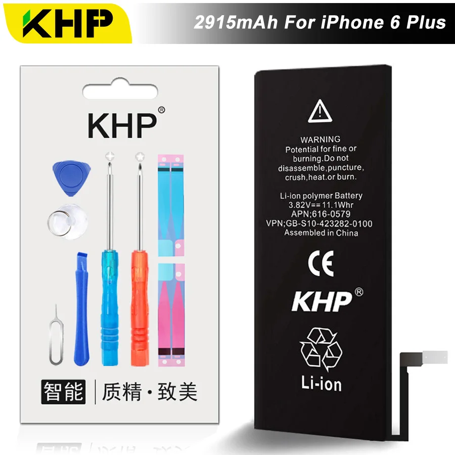 Новый 2019 100% оригинал кхп телефон Батарея для iPhone 6 плюс 2915 мАч Ремонт Инструменты 0