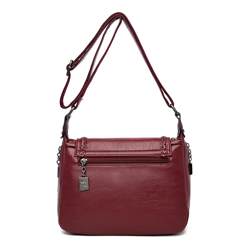 Goede Hot Koop Ruches Vrouwen Gewassen Lederen Tas Designer Luxe Handtassen schoudertas dames Rode Vintage Vrouwelijke Schoudertassen