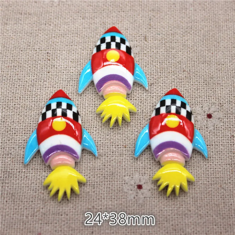 Mix Style Transportation Resin Car/Boat/Bike/Helicopter/Rocket Miniature Flatback Cabochon DIY Craft Scrapbooking 10PCS