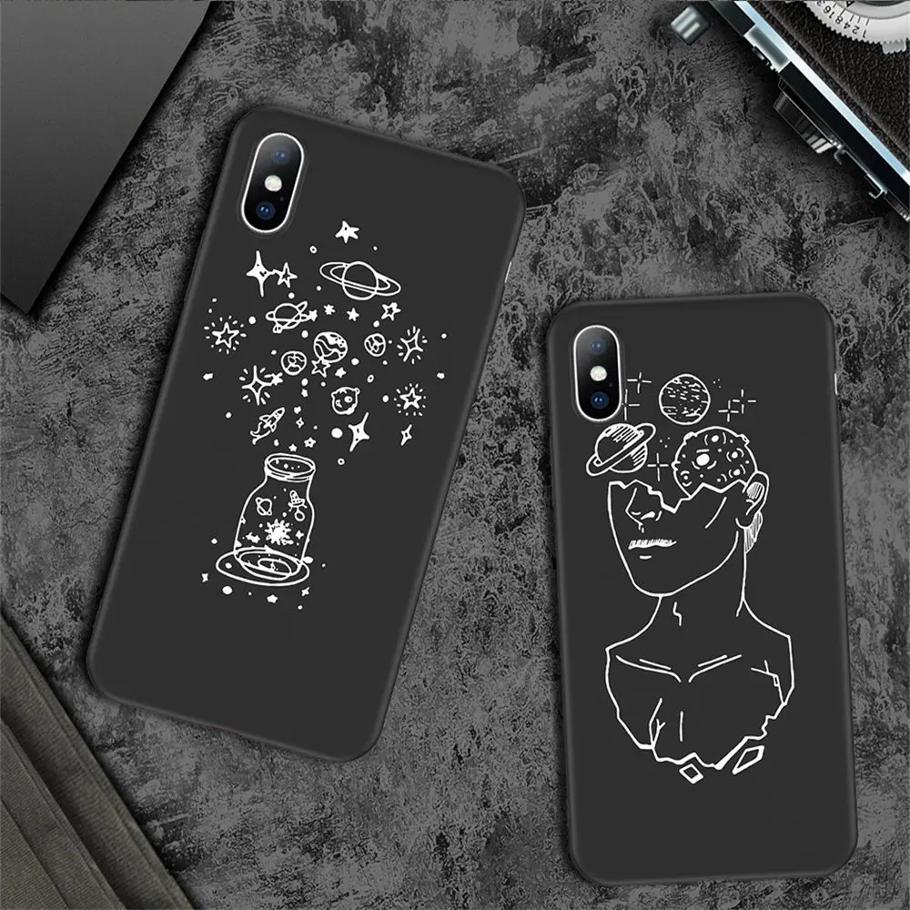 Силиконовый чехол Lovebay для iPhone 6, 6 s, 7, 8 Plus, X, XR, XS, Max, 5S, SE, мягкий чехол для телефона, луна, звезды, планета, задняя крышка, чехол для iPhone X