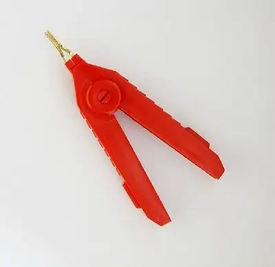 Plastic Shell Handle LCR Kelvin Red Test Clip Pointed Mouth Alligator Clamp