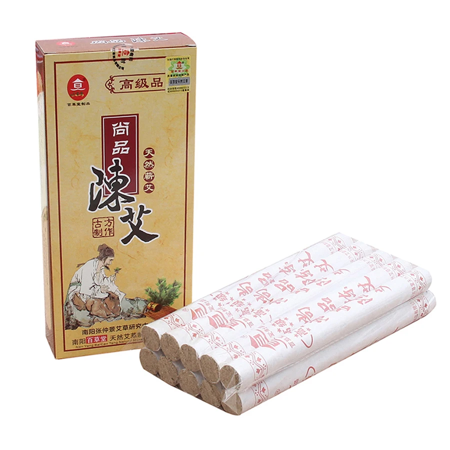 

Nan Yang Bai cai tang 5 years old moxa roll high quality 8:1 moxibustion 18x200mm 10pieces/pack 2packs/lot