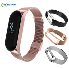 Hangrui Mi Band 3 Strap Wrist Metal Screwless Stainless Steel Bracelet Miband 3 Wristbands Miband3 Pulseira For Xiaomi Mi Band 3